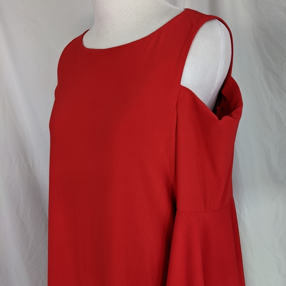 ☀️LAUREN Ralph Lauren NWT cold shoulder dress 8 red - Picture 5 of 17